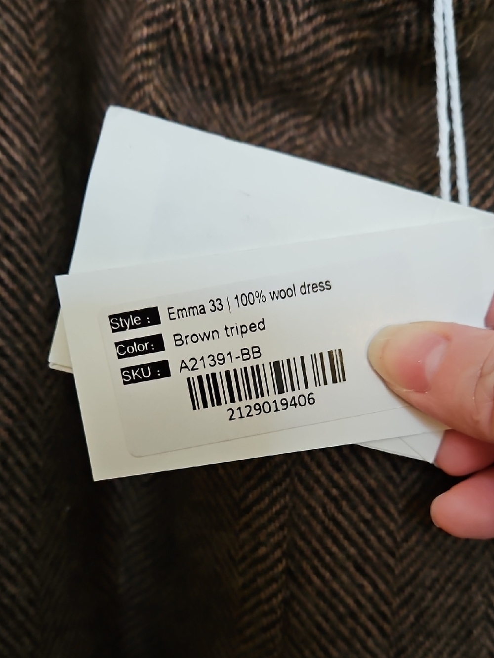Emma 33 - Brown Wool Midi Dress - Picture 5 of 14